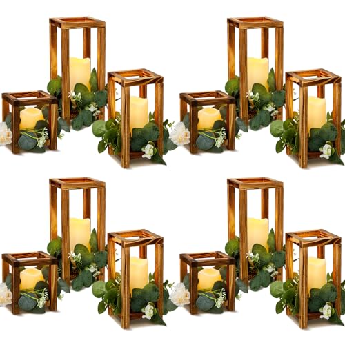 24 Pcs Wooden Candle Lantern Include 12 Wedding Lantern... - High-Tech & Électronique Amazon Royaume-Uni à 75.00€