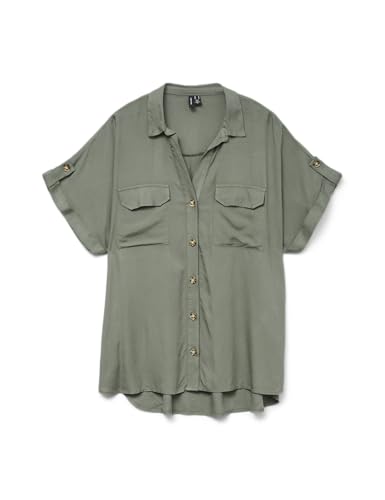 VERO MODA Chemisier à Manches Courtes à Rayures, Poches... en promo à 8,60€ (-68%) sur Amazon FR