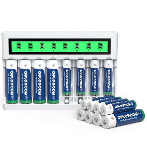 Deleepow Paquete de 8 pilas recargables NiMH AA de 3300... - Auto & Moto Amazon Espagne à 58.52€