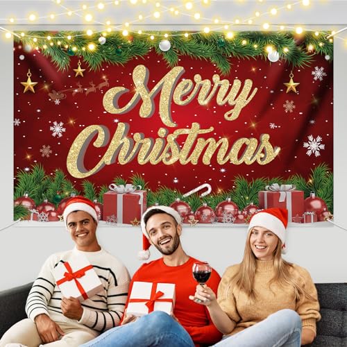Figarge Extra Große Weihnachten Banner mit Weihnachtsmann... - Maison & Cuisine Amazon Allemagne à 1.99€