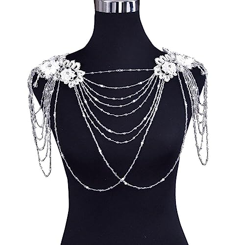 Luxylei Perlen Schulterkette Schal Körperkette Fransen... - Bijoux & Montres en promo à 4.99€