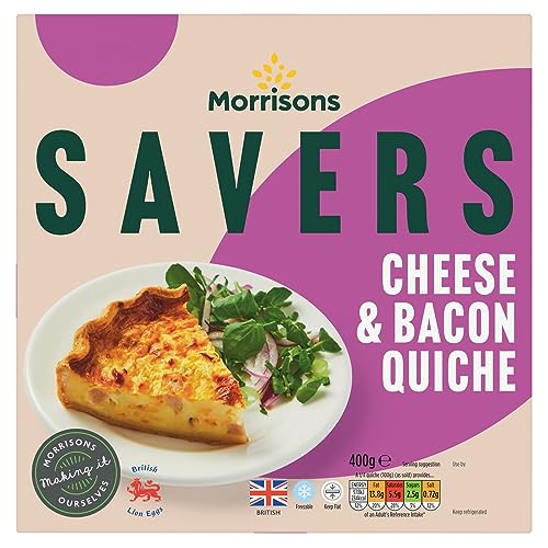 Morrisons Savers Cheese & Bacon Quiche 400g - Épicerie Amazon Royaume-Uni à 1.99€