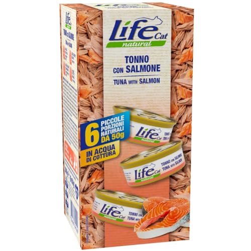 Life Cat Tonno con Salmone 6 x 50 g - Animalerie Amazon Italie à 5.29€