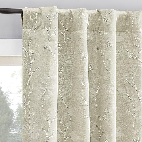 Sun Zero Ambridge 2-Pack Embroidered Botanical Leaf Pleated... - Maison & Cuisine en promo à 25.61€