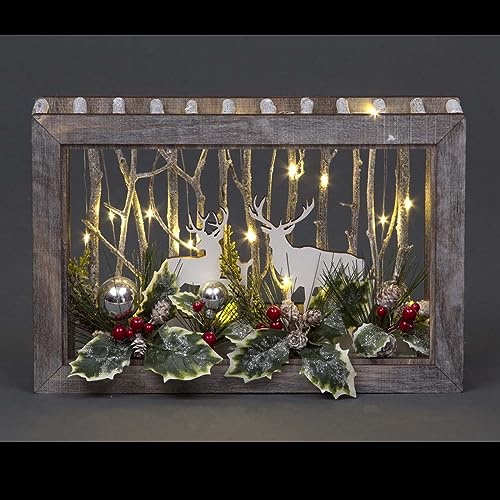 Wooden Christmas Reindeer Scene Tabletop Centrepiece Frame... - Maison & Cuisine Amazon Royaume-Uni à 13.55€