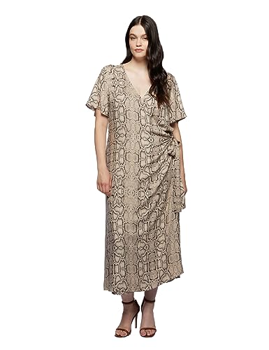 Fiorella Rubino: langes Kleid mit Animalier-Muster Beige 41... - Animalerie Amazon Allemagne à 37.52€