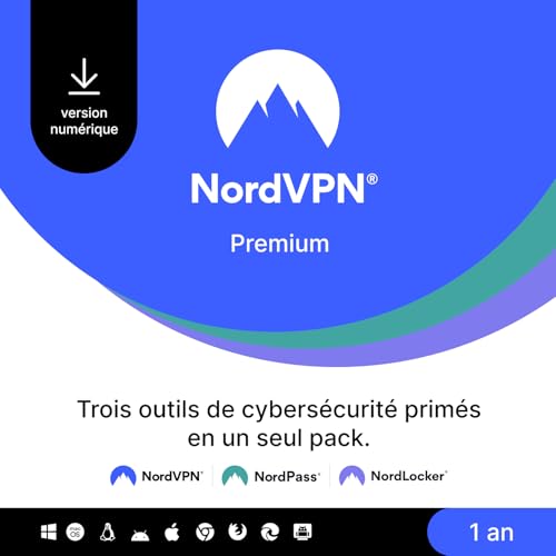 NordVPN Premium, 1 An, Pack VPN & Logiciel de... en promo à 52,24€ (-52%) sur Amazon FR