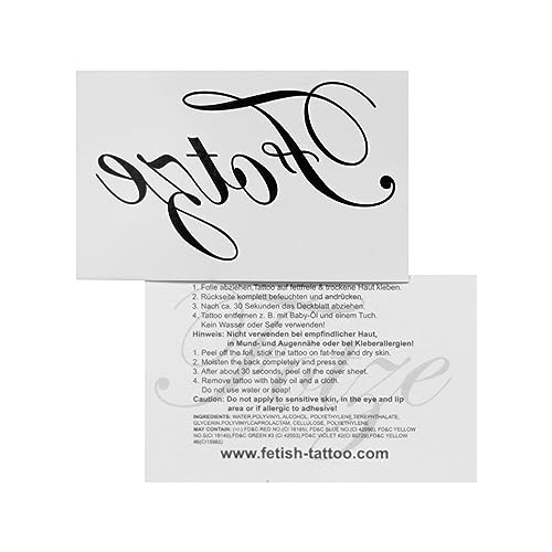 1 x F*tze Tattoo - Schriftzug in schwarz - Kinky Fetish... - Loisirs Créatifs Amazon Allemagne à 2.00€