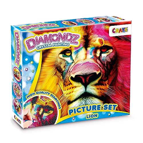 DIAMONDZ CRYSTAL PAINTING Lion – Diamond Art Kit for Kids... - Jouets & Jeux en promo à 4.21€