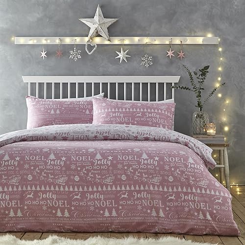 Charlotte Thomas Jolly Christmas Duvet Cover Set Pink Xmas... - Maison & Cuisine Amazon Royaume-Uni à 11.90€
