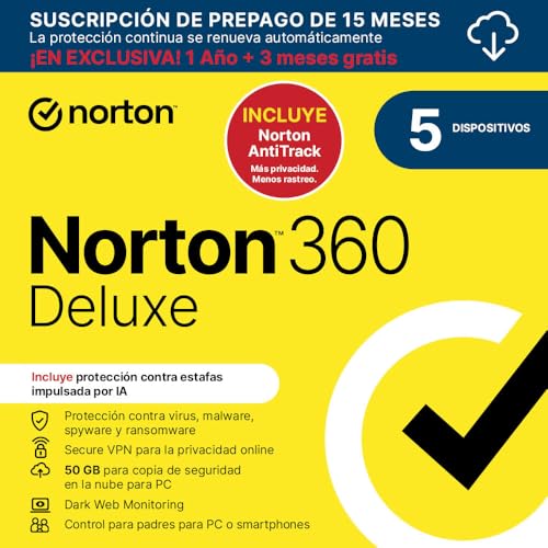 Norton 360 Deluxe+Norton AntiTrack 2026|Antivírus 5... - Auto & Moto en promo à 26.15€