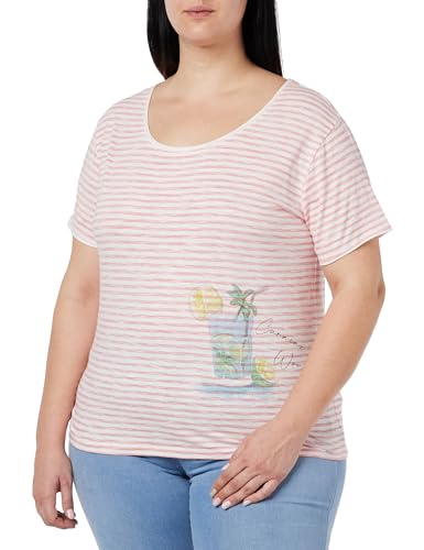 Timezone Camiseta básica de Rayas, Rojo, XL - Bon plan à 9.52€