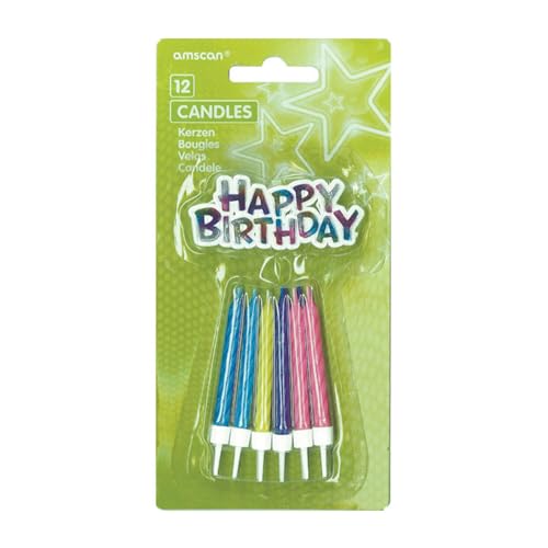 NEU Kerzen Happy Birthday bunt, ca. 6cm, 12 Stück - Maison & Cuisine Amazon Allemagne à 1.99€