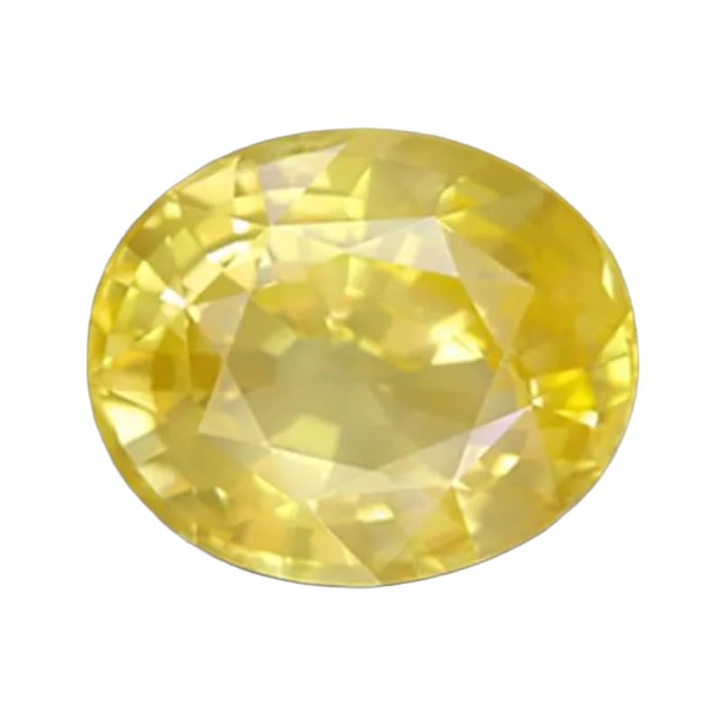 Shree Jewelrs - Piedra preciosa ovalada de zafiro amarillo... - Bijoux & Montres en promo à 17.26€