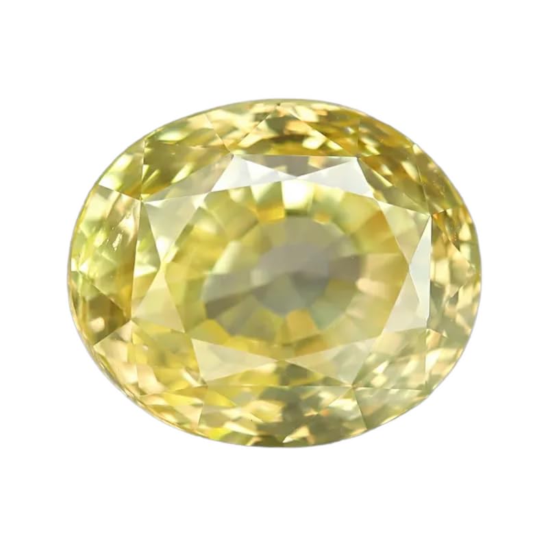 Shree Jewelrs - Piedra preciosa ovalada de zafiro amarillo... - Bijoux & Montres en promo à 17.26€