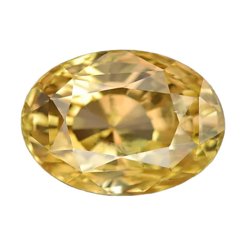 Shree Jewelrs - Piedra preciosa ovalada de zafiro amarillo... - Bijoux & Montres en promo à 16.05€