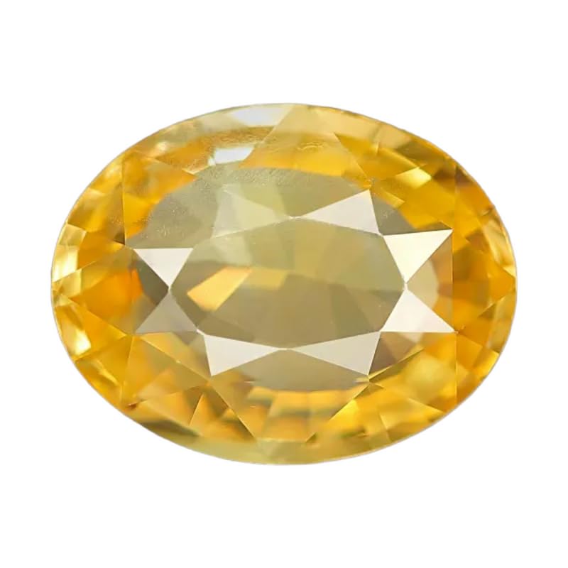 Shree Jewelrs - Piedra preciosa ovalada de zafiro amarillo... - Bijoux & Montres en promo à 17.26€