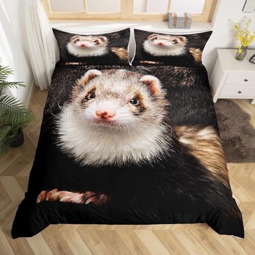 Bettbezug, Tiere, 140 x 200 cm, Bettwäsche, Frettchen... - Maison & Cuisine Amazon Allemagne à 14.47€