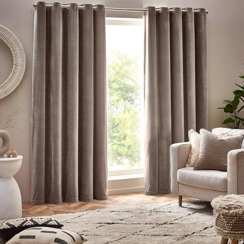 Furn. Yard Heavy Chenille Par de Cortinas de Ojetes... - Nouvelle promo Amazon à 40.85€