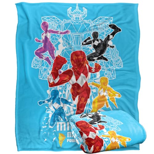 Power Rangers Blanket, 152 x 127 cm Polygon Blast Silky... - Maison & Cuisine Amazon Royaume-Uni à 12.60€