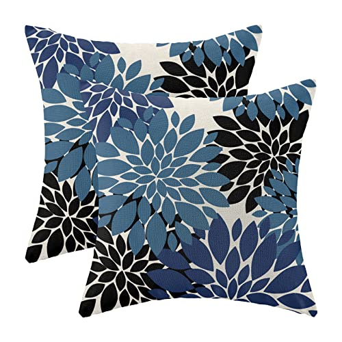 CXMEIFLY Navy Blue Black Pillow Covers 16x16 Inch Set of 2... - Maison & Cuisine Amazon Royaume-Uni à 2.00€