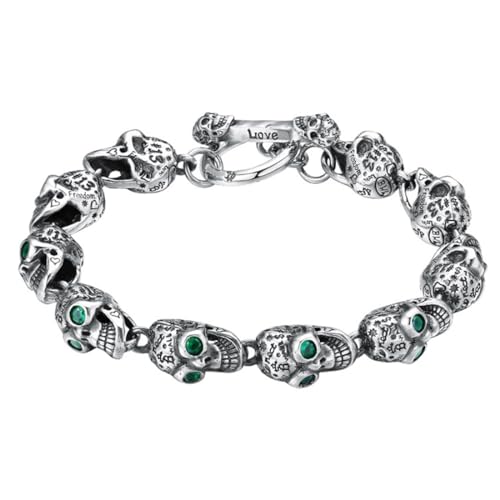 TYMONT Pulsera Calavera De Plata De Ley S925 Círculo... - Bijoux & Montres Amazon Espagne à 24.20€