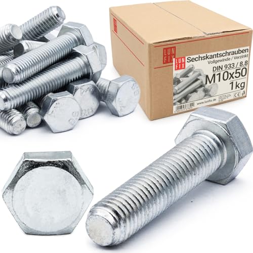 Vite testa esagonale M10x50 DIN 933 Filo pieno-FK... - Animalerie Amazon Italie à 4.49€