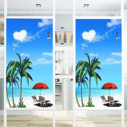 Fensterfolie Glasaufkleber Kinder Zimmer Sandstrandhimmel... - Maison & Cuisine Amazon Allemagne à 23.35€