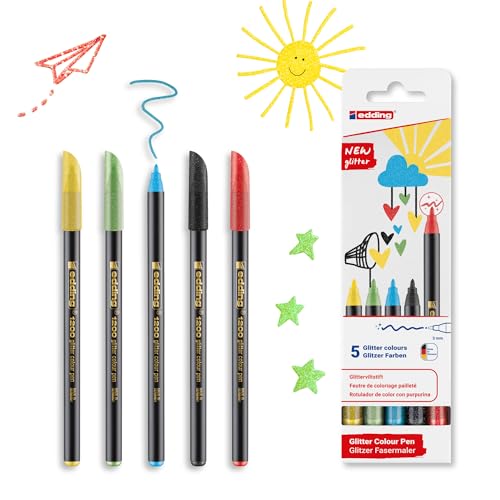 Edding 1200 - Pack 5 Rotuladores con Purpurina - Multicolor... - Bon plan à 4.68€