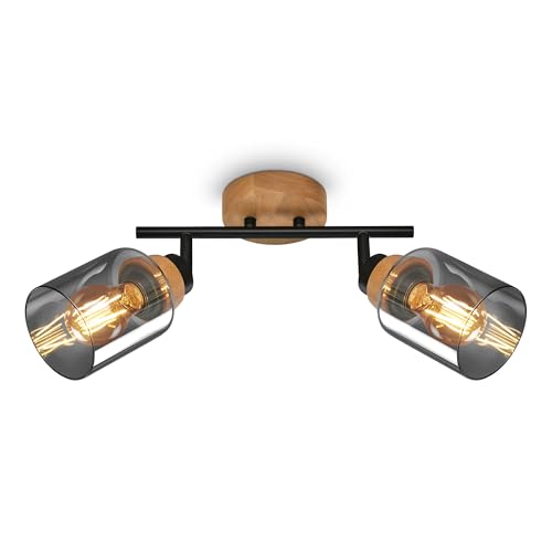 BRILONER Plafonnier, verre fumé, orientable, lampe de... - Maison & Cuisine Amazon France à 31.92€