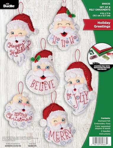 Bucilla, Holiday Greetings, kit de 6 piezas de apliques de... - Loisirs Créatifs Amazon Espagne à 33.99€