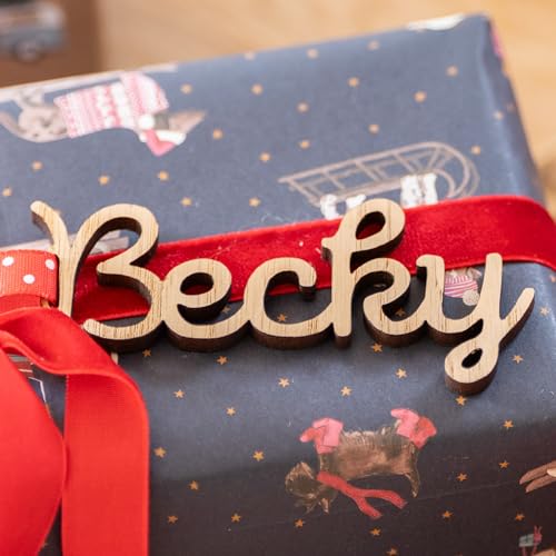 Personalised Christmas name gift tag | laser cut custom... - Loisirs Créatifs en promo à 1.49€