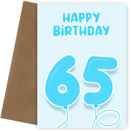 Hey Chimp 65th Birthday Card for Him - Blue Balloons for 65... - Sports & Fitness Amazon Royaume-Uni à 1.95€