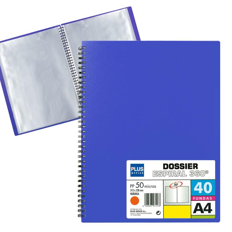 Plus Office Ordner mit Spiralbindung, 40 F, Blau - Amazon Germany à 4.41€
