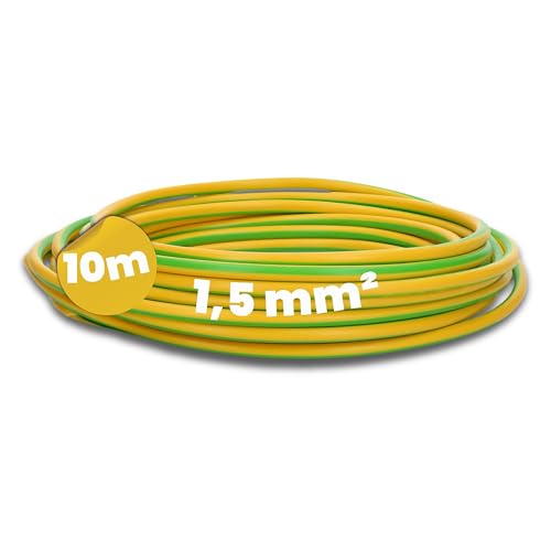 Kalitec Câble de câblage H07V-K 1,5 mm² vert et jaune - 10... - Maison & Cuisine Amazon France à 5.05€