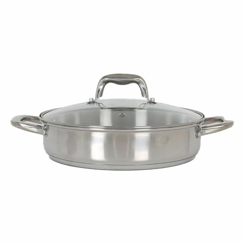 Quttin Casserole avec couvercle en verre 3,1 L ø 26 x 6,5 cm - Home & Kitchen Amazon France à 35.57€