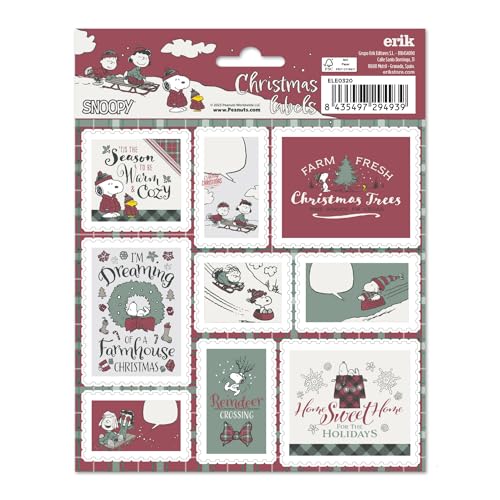 Etiquetas adhesivas Navidad, Snoopy - Etiquetas regalo... - Fournitures Bureau Amazon Espagne à 2.16€