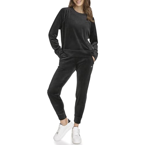 DKNY SPORT Sudadera de Terciopelo Platino Suéter, Negro, L... - Sports & Fitness Amazon Espagne à 22.19€