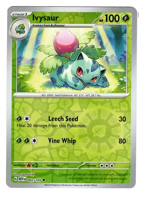 Pokemon - Ivysaur 002/165 - Pokemon 151 - Film inversé... - Jouets & Jeux Amazon France à 11.48€