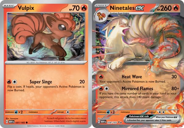 Ninetales ex 038/165 Pokemon 151 Jeu de cartes double rare... - Jouets & Jeux Amazon France à 14.92€