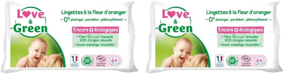 Love & Green Lingettes à la Fleur d'Oranger Saines et... - Sports & Fitness Amazon France à 3.68€