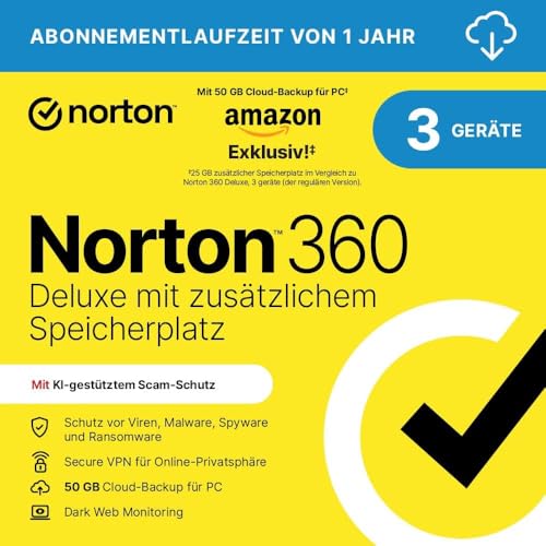 Norton 360 Deluxe mit extragroßer Backup-Kapazität – Amazon... - High-Tech & Électronique Amazon Allemagne à 16.99€