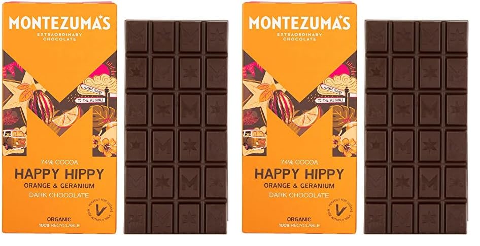 Montezuma's Happy Hippy, 74% Cocoa, Dark Chocolate With... - Épicerie en promo à 3.50€