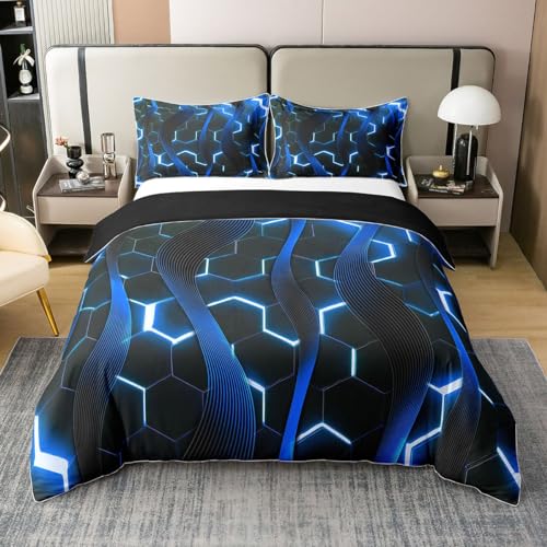 Bettwäsche, geometrisch, Wabenmuster, Blau, geometrische... - Maison & Cuisine Amazon Allemagne à 21.78€