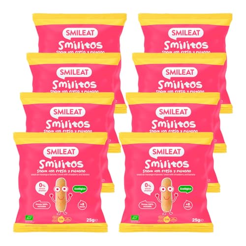 Smileat - Pack de 8 Smilitos Snack - Sabor a Fresa y... - Maison & Cuisine en promo à 6.95€