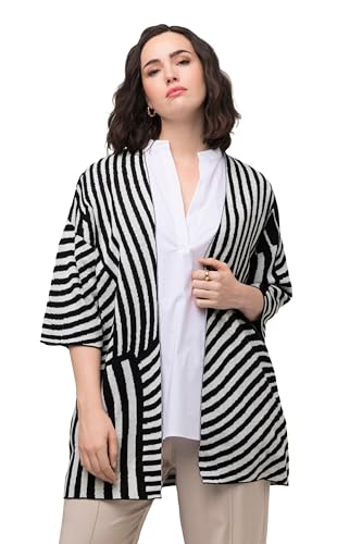 Ulla Popken Chaqueta de Punto, Punto Fino Jacquard, Cuello... - Amazon Espagne à 25.14€