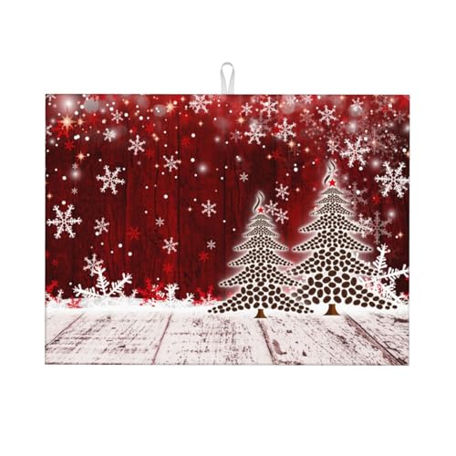 Abtropfmatte mit Weihnachtsbaum, Schneeflocke für Küche... - Deal du jour à 1.00€