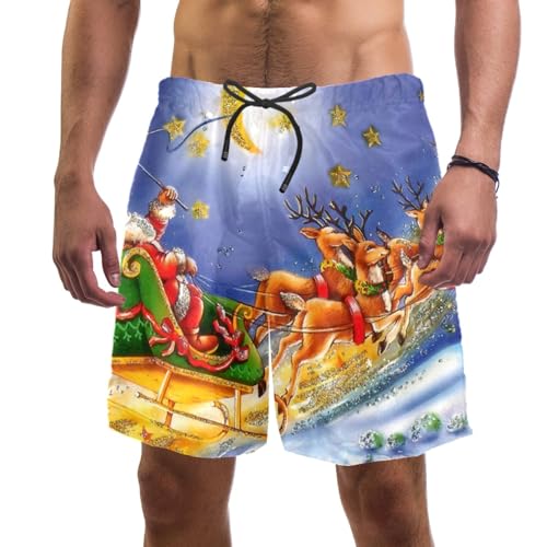 coosun Men's Santa Claus Sled Deer Swim Trunks Quick Dry... - Sports & Fitness en promo à 2.78€