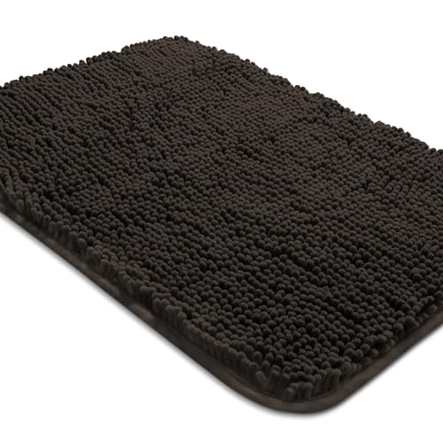 Yeaban Chocolate Brown Bathroom Rugs – Thick Chenille Bath... - Maison & Cuisine en promo à 2.38€