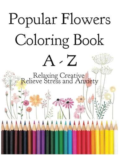 Popular Flowers Coloring Book A-Z Floral Garden Lover Color... - Garden & Outdoor Amazon Spain à 8.95€